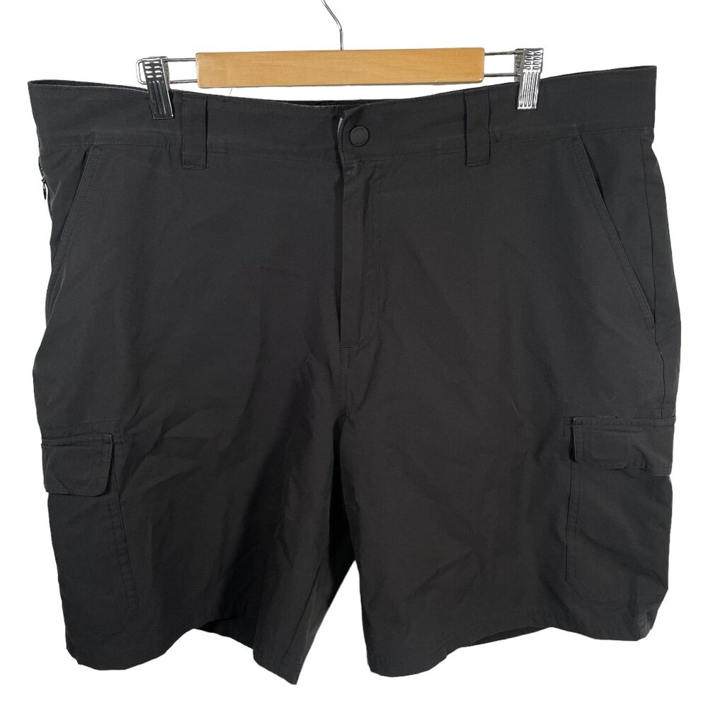 Orvis Ermine Cargo Shorts Mens Size 40 Black Stretch Waist Pockets